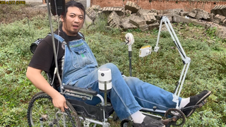 给朋友做了一个轮椅割草机