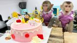 猴猴夫妻做冰激凌蛋糕