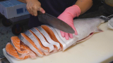 鮭魚切割技巧, 鮭魚肉排 —— 台湾街头美食
