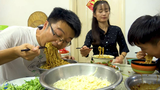 爆炒三个大腰子,大sao给媳妇补一补,配上媳妇做的炸酱面,过瘾